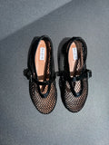 Ballerines Alaia noir résille avec boite