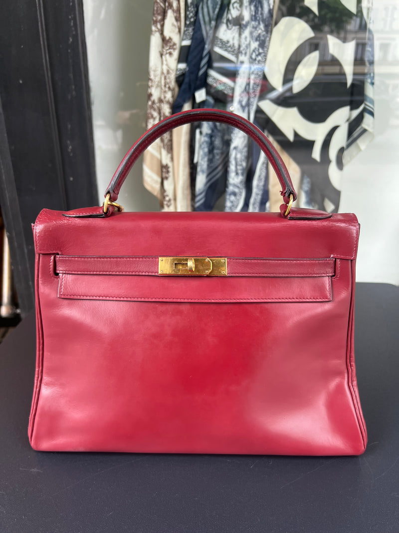 Kelly 32 box bordeau vintage