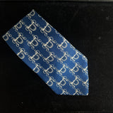 Cravate Hermès bleu étriers