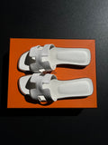 Mules Hermès Oran blanche