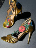 Sandales à talons Gucci dorée