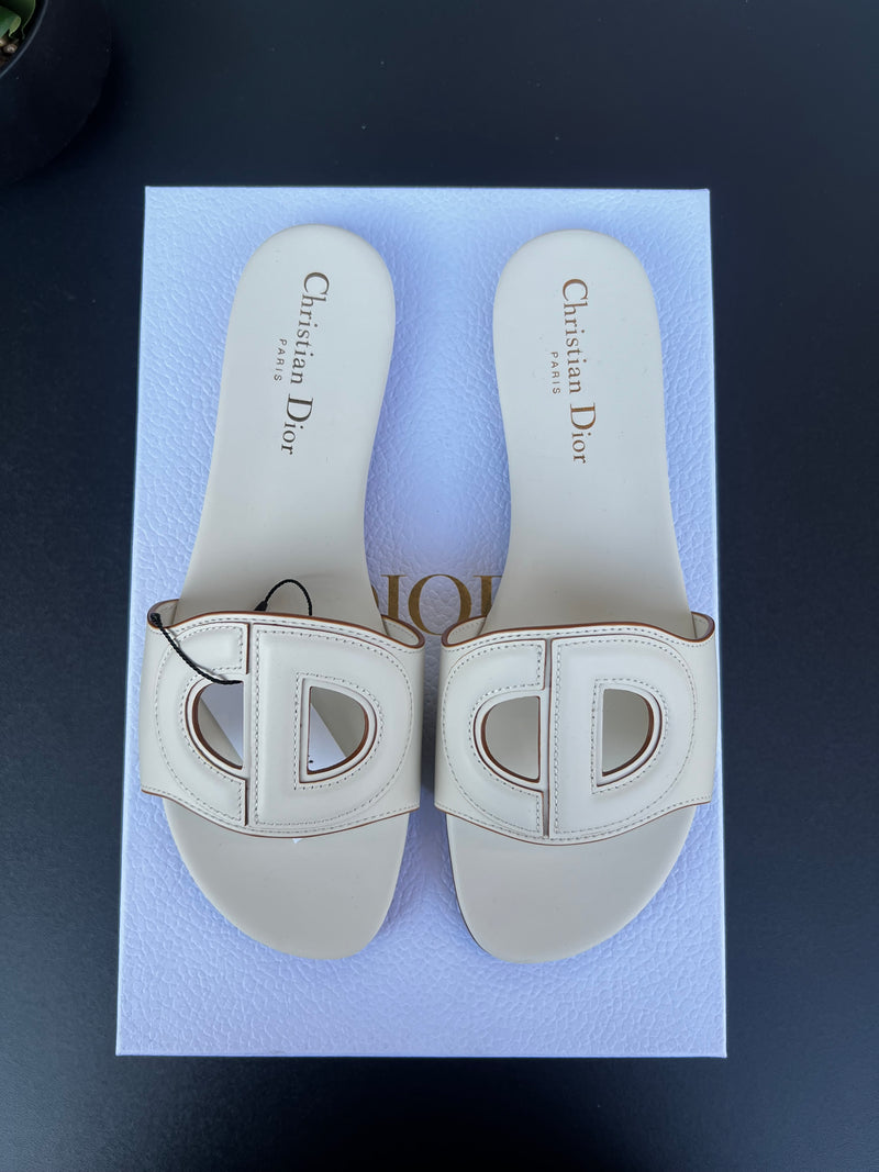 Mules Dior « D Club » blanches