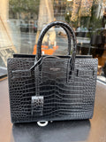 Sac de jour Yves Saint Laurent Nano  noir embaumé croco