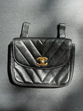 Pochette Chanel noir grainé vintage