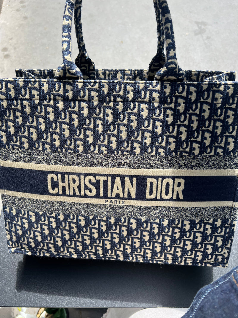 Cabas Dior Toile bleu (book tote)