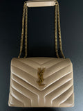 Sac YSL "'Loulou" small beige