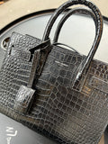 Sac de jour Yves Saint Laurent Nano  noir embaumé croco