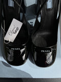 Slingback Prada noir vernis