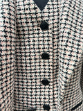 Veste Chanel pied tweed rose et noir