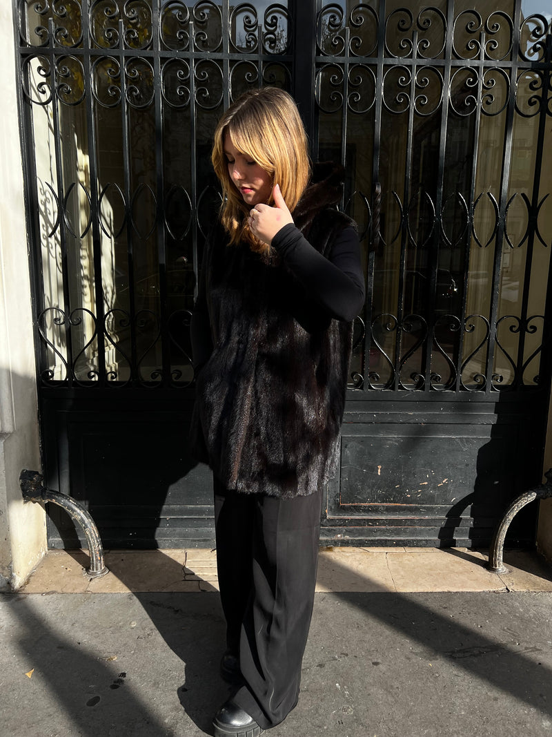 Veste sans manches en vison