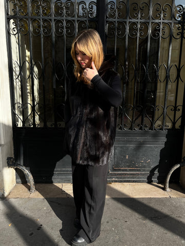 Veste sans manches en vison