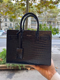 Sac de jour Yves Saint Laurent Nano  noir embaumé croco