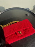 Sac Chanel Timeless classique jersey rouge