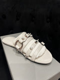 Mules plate Balenciaga blanche