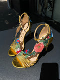 Sandales à talons Gucci dorée