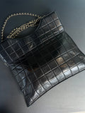 Pochette en cuir Chanel noir