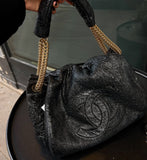 Sac Chanel noir vernis vieilli