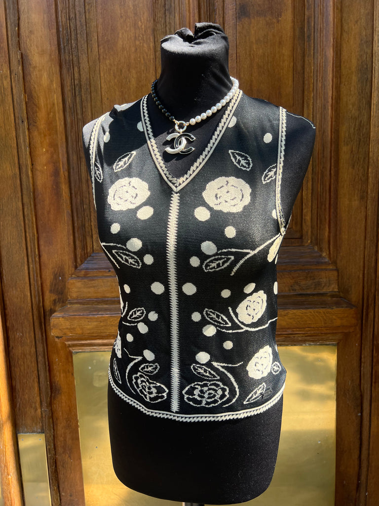 Twin set Chanel noir et beige – Dress'Vintage - Main Image