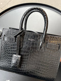 Sac de jour Yves Saint Laurent Nano  noir embaumé croco