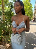 Pendentif oeuf et bande diamants avec écrin