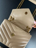 Sac YSL "'Loulou" small beige