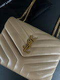 Sac YSL "'Loulou" small beige