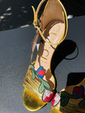 Sandales à talons Gucci dorée