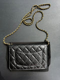 WOC Chanel noir cuir grainé