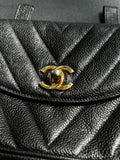 Pochette Chanel noir grainé vintage