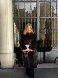 Manteau long en vison, marron foncé