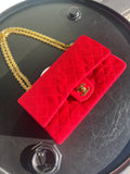 Sac Chanel Timeless classique jersey rouge