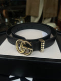 Ceinture Gucci noir et boucle doré