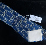 Cravate Hermès bleu étriers