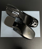 Slingback Prada noir vernis