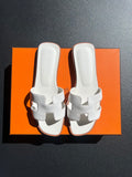 Mules Hermès Oran blanche