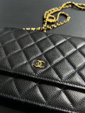 WOC Chanel noir cuir grainé