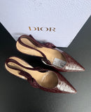 Slingback Dior J’adior embossé croco