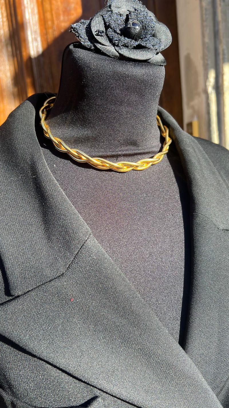 Ras de cou doré torsade vintage