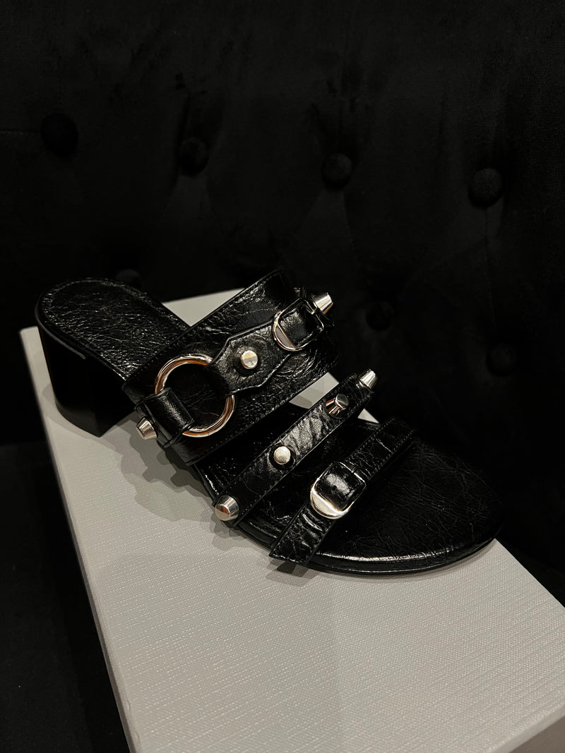 Mules à talon Balenciaga noir