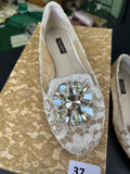 Mocassin D&G dentelle écru bijoux