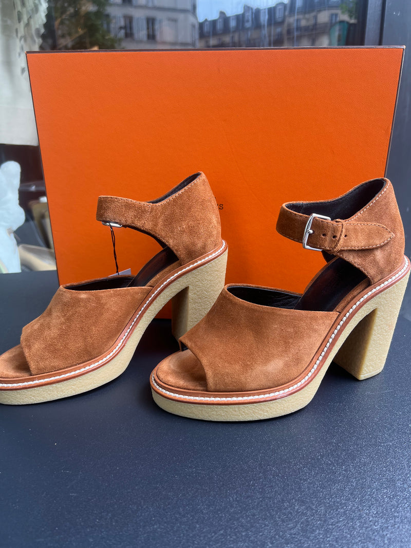 Sandales Hermès "Drew" camel