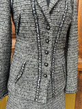 Tailleur jupe Chanel tweed gris sequins