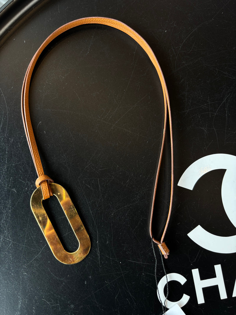 Collier Hermès pendentif doré