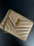 Sac YSL "'Loulou" small beige