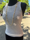 Sautoir Chanel perles dorées
long