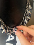 Collier Dior pampilles noir/argent