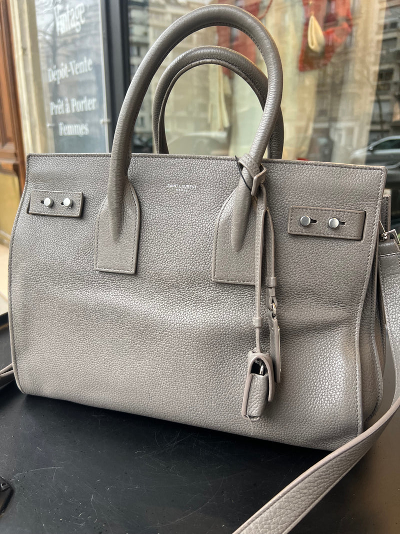 Sac de jour YSL souple GM taupe