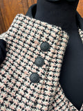 Veste Chanel pied tweed rose et noir