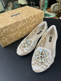 Mocassin D&G dentelle écru bijoux