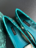 Mocassin D&G dentelle vert bijoux